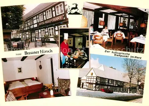 AK / Ansichtskarte Bad_Harzburg Hotel Brauner Hirsch Restaurant Zimmer Bad_Harzburg