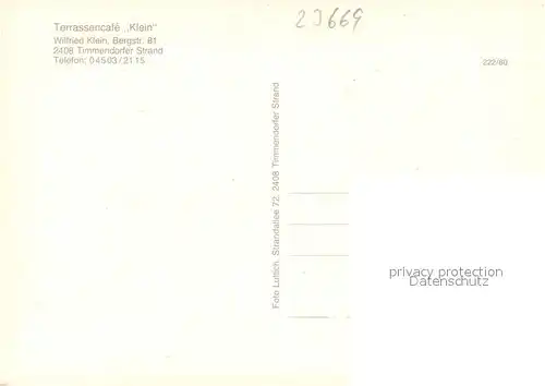 AK / Ansichtskarte Timmendorfer_Strand Terrassencafe Klein Timmendorfer_Strand