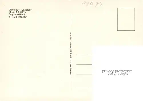 AK / Ansichtskarte Rastow Gasthaus Landlust Gastraeume Rastow