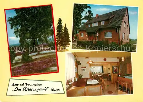 AK / Ansichtskarte Weesen_Hermannsburg Gast und Pensionshaus Im Wiesengrund Gastraum Weesen Hermannsburg