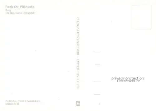 AK / Ansichtskarte Ranis Burg HO Gaststaette Ritterstall Ranis