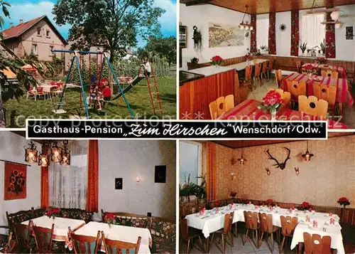 AK / Ansichtskarte Wenschdorf Gasthaus Pension Zum Hirschen Gaststube Kinderspielplatz Wenschdorf