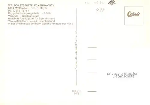 AK / Ansichtskarte Walsrode_Lueneburger_Heide Waldgaststaette Eckernworth Walsrode_Lueneburger_Heide