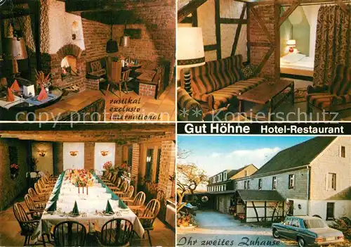 AK / Ansichtskarte Metzkausen Hotel Restaurant Gut Hoehne Festtafel Kaminzimmer Metzkausen