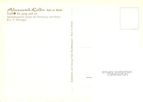 AK / Ansichtskarte Reit_Winkl Almrausch Keller Gastraum Reit_Winkl