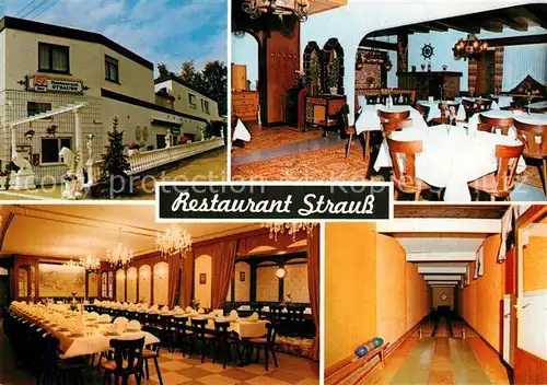 AK / Ansichtskarte Huelzweiler_Schwalbach Restaurant Strauss Festsaal Kegelbahn Huelzweiler_Schwalbach