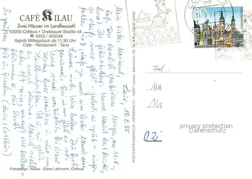 AK / Ansichtskarte Cottbus Cafe Rilau Innenansichten Garten Cottbus