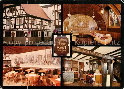 AK / Ansichtskarte Erbach_Odenwald Gasthof Zum Hirsch Restaurant Fachwerkhaus Erbach Odenwald