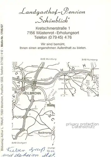 AK / Ansichtskarte Wuestenrot Landgasthof Pension Schoenblick Wuestenrot