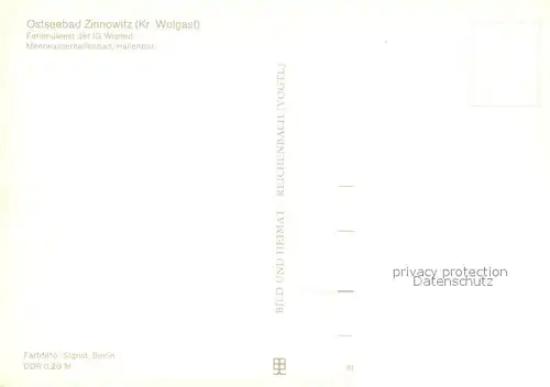 AK / Ansichtskarte Zinnowitz_Ostseebad Feriendienst der IG Wismut Hallenbar Meerwasserhallenbad Zinnowitz_Ostseebad