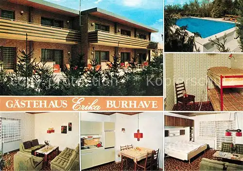 AK / Ansichtskarte Burhave Gaestehaus Erika Ferienappartements Swimming Pool Burhave