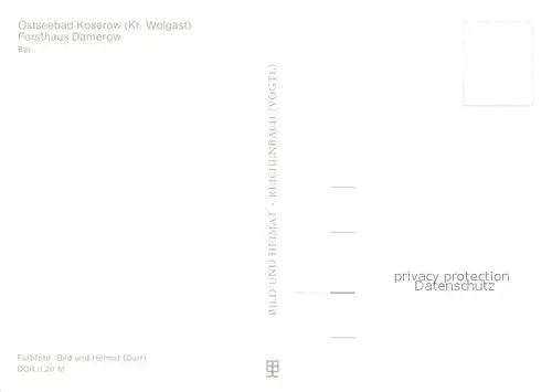 AK / Ansichtskarte Koserow_Ostseebad_Usedom Forsthaus Damerow Bar Koserow_Ostseebad_Usedom