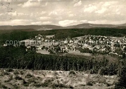 AK / Ansichtskarte Hahnenklee Bockswiese_Harz Panorama Kurort und Wintersportplatz Hahnenklee Bockswiese