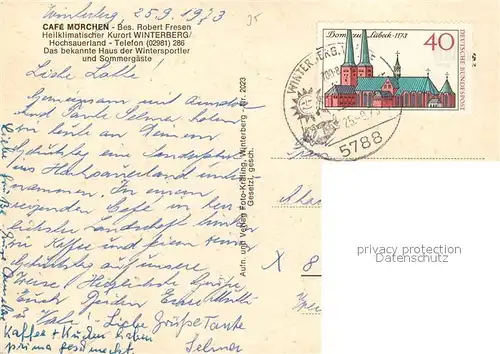AK / Ansichtskarte Winterberg_Hochsauerland Cafe M?rchen  Winterberg_Hochsauerland