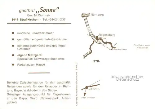 AK / Ansichtskarte Strasskirchen_Donau Gasthof Sonne Strasskirchen Donau