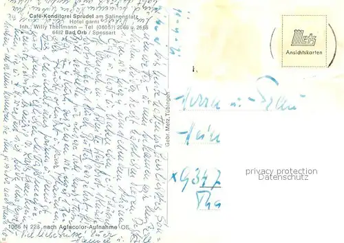 AK / Ansichtskarte Bad_Orb Cafe Sprudel Salinenplatz Bad_Orb