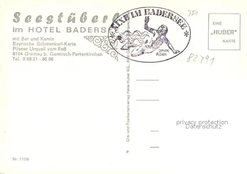 AK / Ansichtskarte Grainau Hotel Badersee Seest?berl Grainau