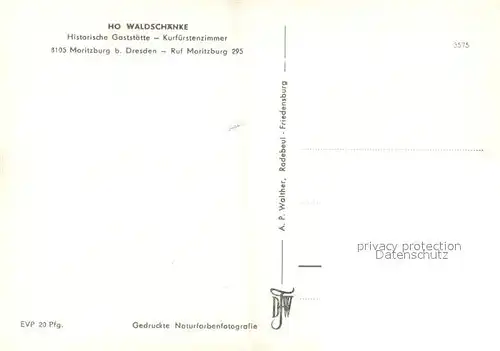 AK / Ansichtskarte Moritzburg_Sachsen Waldsch?nke Moritzburg Sachsen