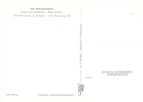 AK / Ansichtskarte Moritzburg_Sachsen Waldsch?nke Moritzburg Sachsen