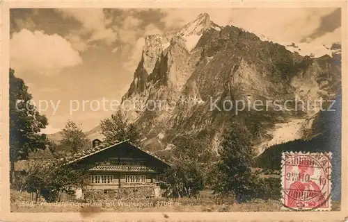 AK / Ansichtskarte Grindelwald Grindelwaldnerhaus mit Wetterhorn Berner Alpen Grindelwald