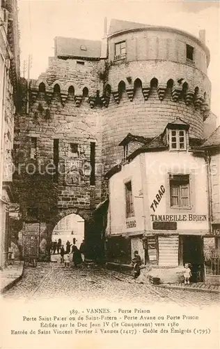 AK / Ansichtskarte Vannes Porte Prison Vannes