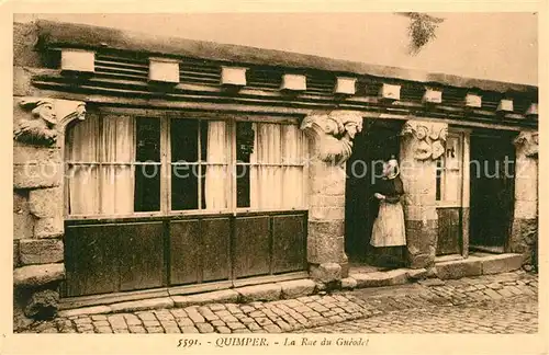 AK / Ansichtskarte Quimper La Rue du Gueodet Quimper