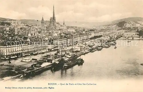 AK / Ansichtskarte Rouen Quai de Paris Cote Ste Catherine  Rouen