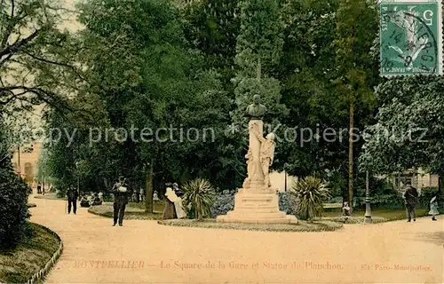 AK / Ansichtskarte Montpellier_Herault Square de la Gare et Statue de Planchon Montpellier Herault