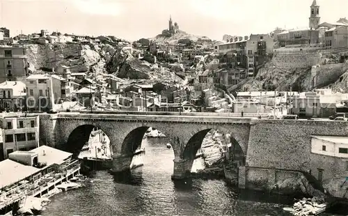 AK / Ansichtskarte Marseille_Bouches du Rhone Promenade de la Corniche Port de Peche du Vallon des Auffes Basilique Notre Dame de la Garde Marseille