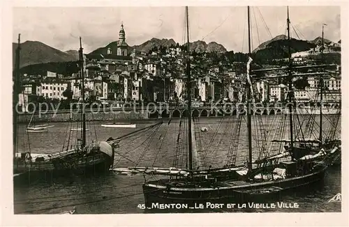AK / Ansichtskarte Menton_Alpes_Maritimes Le port et la vieille ville Menton_Alpes_Maritimes