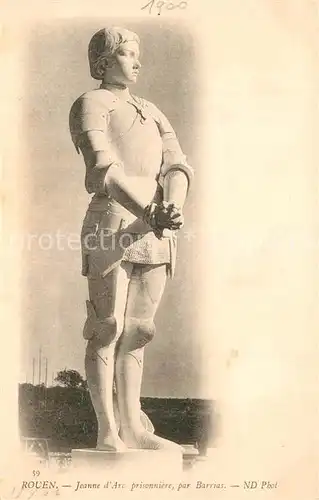 AK / Ansichtskarte Rouen Statue de Jeanne d Arc prisonniere par Barrias Rouen