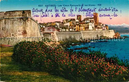 AK / Ansichtskarte Antibes_Alpes_Maritimes Vieux Remparts et les Alpes Antibes_Alpes_Maritimes