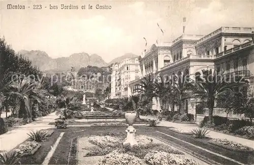 AK / Ansichtskarte Menton_Alpes_Maritimes Les Jardins et le Casino Menton_Alpes_Maritimes