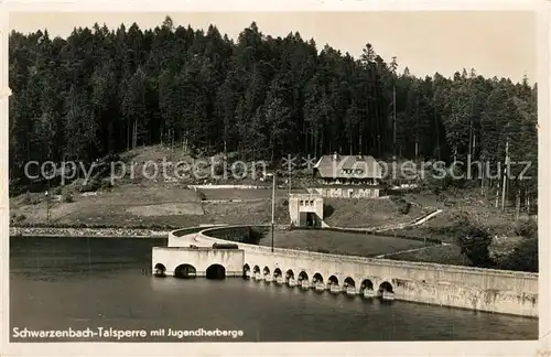 AK / Ansichtskarte Forbach_Baden Schwarzenbach Talsperre mit Jugendherberge Forbach_Baden