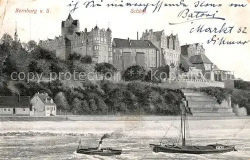 AK / Ansichtskarte Bernburg_Saale Blick zum Schloss Bernburg_Saale