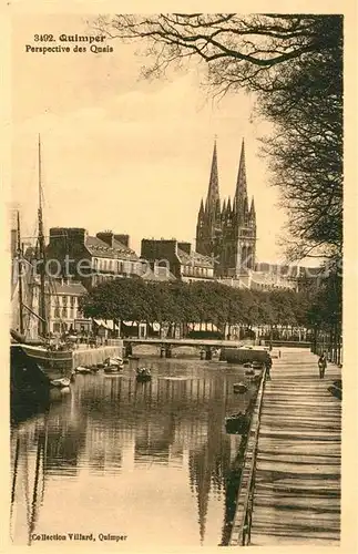 AK / Ansichtskarte Quimper Perspective des Quais Quimper