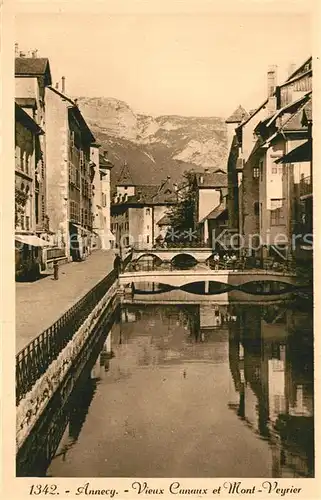 AK / Ansichtskarte Annecy_Haute Savoie Vieux Canaux et Mont Veyrier Annecy Haute Savoie