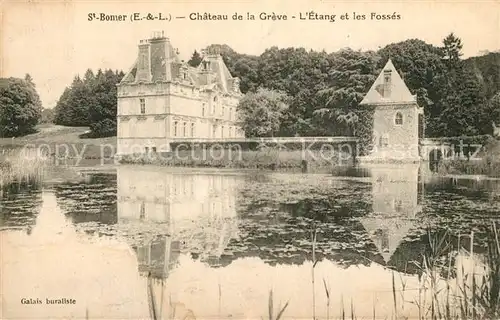 AK / Ansichtskarte Saint Bomer Chateau de la Greve lEtang et les Fosses Saint Bomer