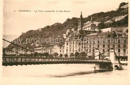 AK / Ansichtskarte Grenoble Le Pont suspendu et Ste Marie Grenoble