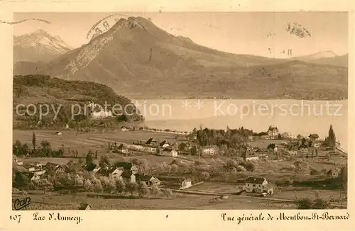 AK / Ansichtskarte Annecy_Haute Savoie Lac dAnnecy Vue generale de Menthon St Bernard Annecy Haute Savoie