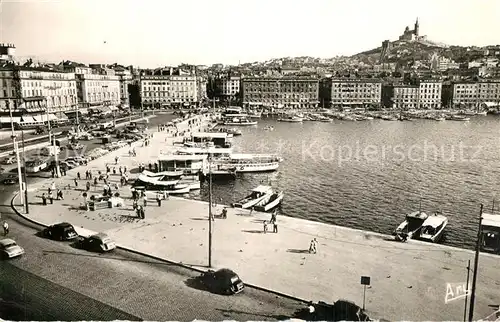 AK / Ansichtskarte Marseille_Bouches du Rhone Quai des Belges Notre Dame de la Garde Marseille