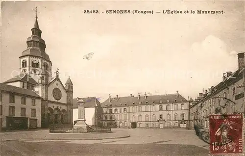 AK / Ansichtskarte Senones_Vosges Eglise et le Monument Senones Vosges