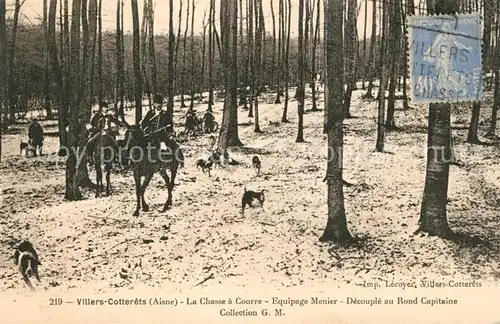 AK / Ansichtskarte Villers Cotterets La Chasse ? Courre Villers Cotterets