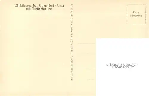 AK / Ansichtskarte Oberstdorf Christlessee mit Trettachspitze Oberstdorf