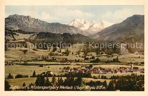 AK / Ansichtskarte Wertach Panorama Luftkurort und Wintersportplatz Allgaeuer Alpen Wertach