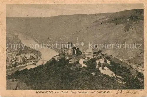 AK / Ansichtskarte Bernkastel Kues Panorama mit Burg Landshut und Schlosshotel Bernkastel Kues