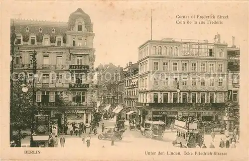 AK / Ansichtskarte Berlin Unter den Linden Ecke Friedrichstrasse Verkehr Berlin