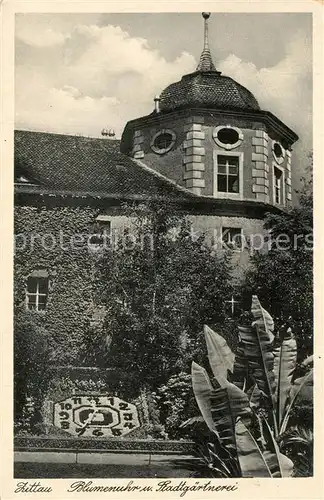 AK / Ansichtskarte Zittau Blumenuhr und Stadtgaertnerei Zittau