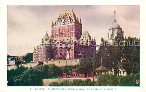 AK / Ansichtskarte Quebec Chateau Frontenac Bureau de Poste et Remparts Quebec
