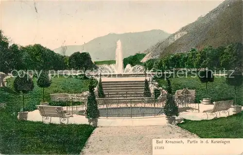 AK / Ansichtskarte Bad_Kreuznach Partie in den Kuranlagen Bad_Kreuznach